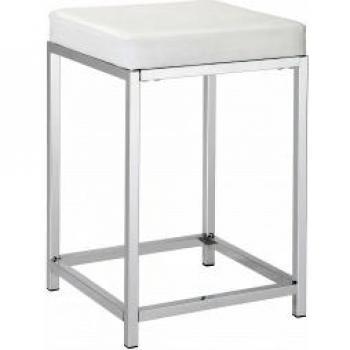 Andrea house M134136 - Taburete blanco efecto piel