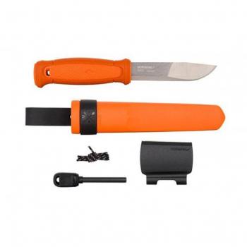Morakniv Kansbol Survival Knife with Drop Point Blade, Orange Handle and Survival Kit