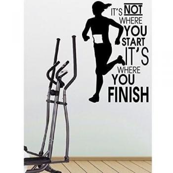 No es donde usted Inicio es donde usted acabado Crossfit Entrenamiento Gimnasio y Fitness Motivación Cita Pared Calcomanías de vinilo pegatinas Art Decor DIY