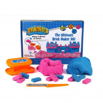 Mad Mattr The Ultimate Brick Maker X6 con 2 Colores (Rosa y Azul) + Cuchillo de Modelado