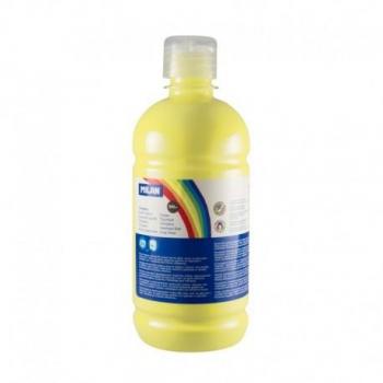 Milan Botella de Tempera - 500ml - Tapon Dosificador - Secado Rapido - Mezclable - Color Amarillo Limon-03619