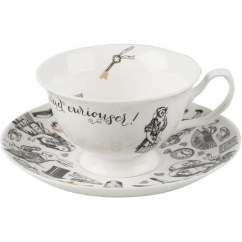 Victoria & Albert Alicia en el País de las Maravillas Taza de Té y Plato, 210ml (7 fl oz), Blanco