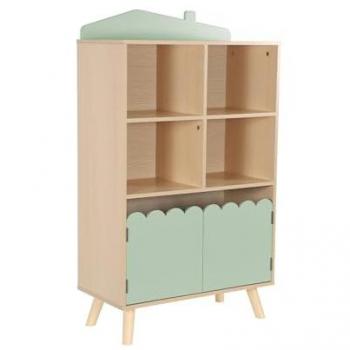 Librería infantil Sweeek, 2 puertas y 4 estantes, color verde