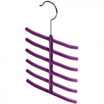 Domopak Living - 2 Perchas Antideslizantes para Corbatas y Cinturones - Violeta - Talla única