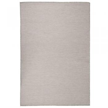Alfombra al aire libre de tejido plano 120x170 cm, color gris taupe