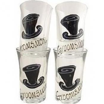 Groomsman regalo Juego de 4vasos de chupito