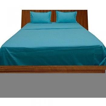 Calidad de primera - 200-de percale de-de ropa de cama algodón egipcio de cama de matrimonio 76,2 cm para cama individual con bolsillo Euro patrones de costura para chaquetas tamaño grande, Turquesa/de flores de diseño de rayas, 200TC 100% algodón jue