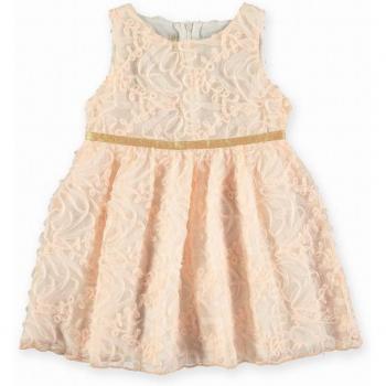 Vestido de bebé niña de gasa en color naranja con fantasía