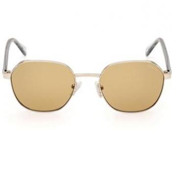 Guess GU00116 Polarized Round Sunglasses, Gold/Brown, Men’s, One Size