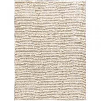 Alfombra Interior Estilo Escandinavo Relieve Crema Materiales Reciclados 120x170, 140x200, 160x230 cm