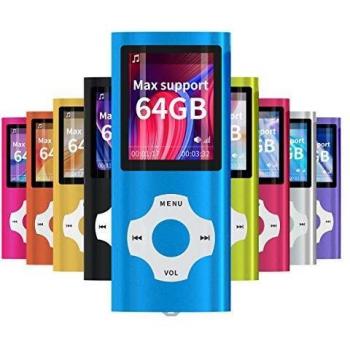 Mymahdi Reproductor portátil MP3 / MP4, Azul Oscuro con Pantalla de 1,8 Pulgadas de LCD y Ranura para Tarjetas Memory Card, Tarjeta de 128 GB de Memory Card de Alta compatibilidad TF