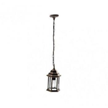 Colgante Exterior Aluminio Pollux 1xe27 Neg/oro Regx17,5x17,5 Cm Ip44