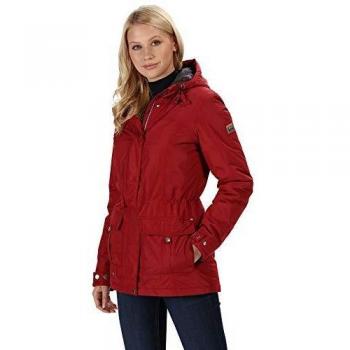 Regatta Braelynn - Chaqueta de invierno impermeable y transpirable con capucha para mujer, Mujer, Chaquetas con aislamiento impermeable, RWP284 64910L, Delhi Rojo, 38