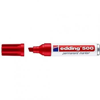 Rotulador Edding marcador permanente 500 rojo punta biselada 7 mm