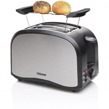 Tristar Br-1022 Tostadora con dos ranuras cortas, 6 niveles de tostado, bandeja recogemigas, función de descongelar, calentar y cancelar, expulsión automática, 800 W