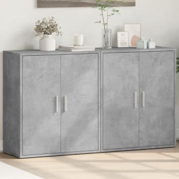 Armario 2 piezas de hormigón gris 60x31x70 cm madera multicapa Vidaxl