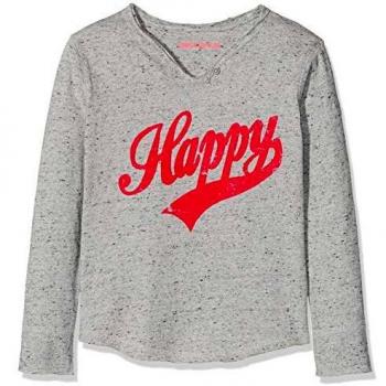 Zadig & Voltaire Happy - Camiseta de manga larga con cuello tunecino gris/rosa 122 cm-128 cm