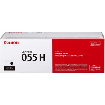 Canon 055H High Capacity Black Toner Cartridge for Laser Printers - Up to 7600 Pages