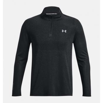 Under Armour Seamless Stride 1/4 Zip Black Running Top for Men