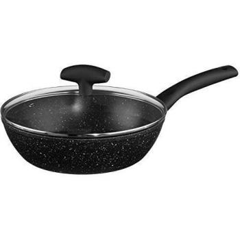 JJA 111010-Cacerola con Tapa de Aluminio Forjado con Revestimiento de Piedra, 24 cm