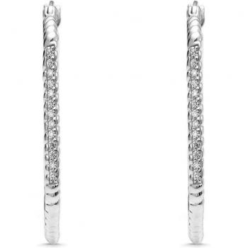 Pendientes criollas de plata con forma rectangular con circonitas blancas