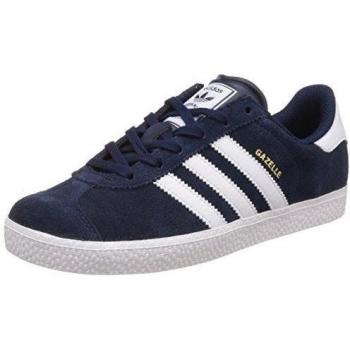 adidas Gazelle 2 J Zapatillas de deporte exterior, Unisex infantil, Azul Marino / Blanco, 35 1/2