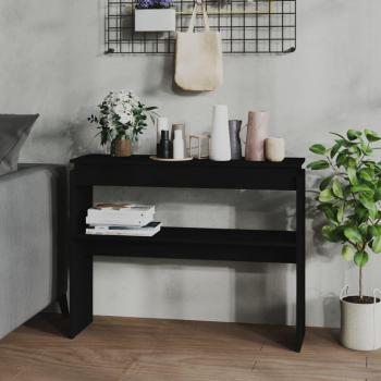 Mesa consola de madera contrachapada 102x30x80 cm en colores Blanco, Negro y Roble Sonoma, ideal como mesa de sofá o mesa de entrada para salón