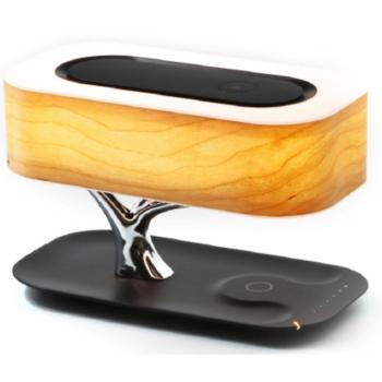 4smarts Smart-Bonsai-QI B7 - Estación de Carga por inducción con Altavoz BT y lámpara, Color Negro