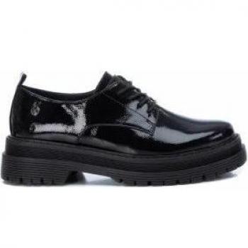 Xti Mujer Zapatos de Cordones 140344 Negro Tacón Plano