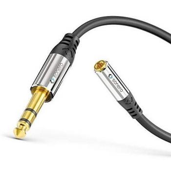 Adaptador de Audio Sonero 0,20 m, de 6,3 mm a 3,5 mm, color negro