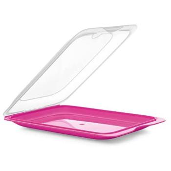 Recipiente Porta Embutidos y Alimentos Apilable Fresh - Conservación Óptima en Nevera (Rosa)