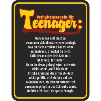 Original sin marco, Cartel de chapa Comportamiento Reglas para adolescente: ¿Por qué la cama, Si Se Noche A Hacer reinlegt,...