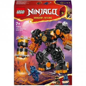 LEGO Ninjago - Meca Elemental de la Tierra de Cole, Set de Construcción con Figura de Acción Articulada y 2 Minifiguras, Juguete para Niños y Niñas a Partir