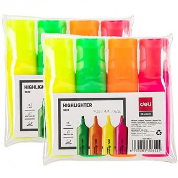 Marcador fluorescente Deli Accent - Trazo 1 / 5 mm - Colores surtidos (pack de 4)