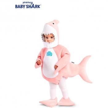 Disfraz de Baby Shark rosa con capucha para bebé y niños