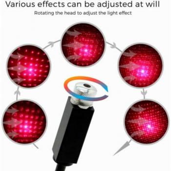 Lámpara Proyector LED de Ambiente USB para Coche, Estrellas del Cielo, Luz Interior JA55