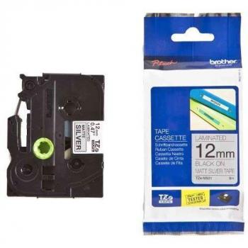 Cinta Laminada Brother TZe-31M3 para Rotuladoras de Etiquetas Brother - Negro 12 mm