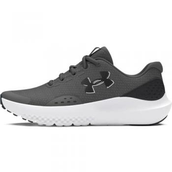 Under Armour Zapatillas Running Bgs Surge 4, características: unisex, color gris oscuro, tallas disponibles: 37, 37.5 y 38, material de malla/sintético