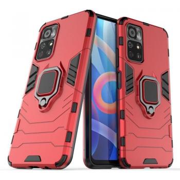 Funda Magnética Con Anillo Para Móvil Xiaomi Poco M4 Pro 5G Rojo - Carcasa Magnética con Anillo, Imán Antigolpes, Resistente, Rígida Dura, Soporte para Coche