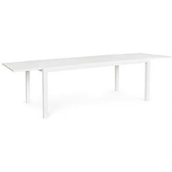 Mesa extensible Hilde de aluminio blanco 200/300x100 cm