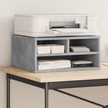 Soporte de impresora madera ingeniería gris hormigón 49x40x22,5 cm