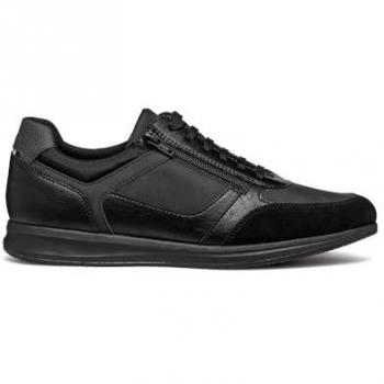 Geox Hombre Zapatillas modelo Avery Negro, Deportiva transpirable de hombre de color negro, Geox U Avery A, Zapatillas Hombre, Negro, 41 EU