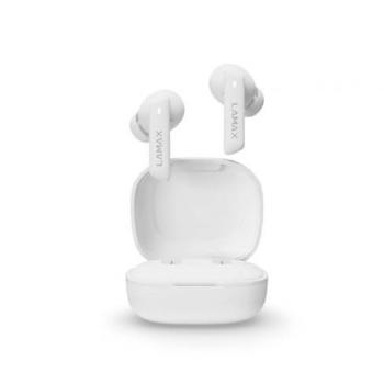 Lamax Clips1 ANC Wireless Headphones - White, 44h Battery Life, Active Noise Cancellation