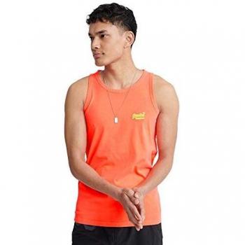 Superdry OL Neon Lite Vest Camiseta sin Mangas, Naranja