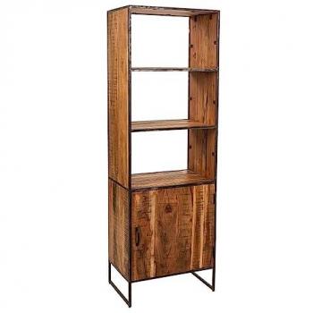 Estantería de madera y metal marrón 60x40x180h cm de estilo Colonial WANDERLUST DECO