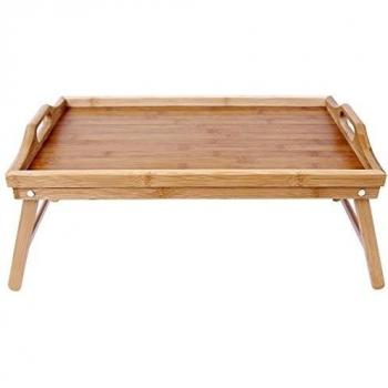 Songmics Bandeja para la cama con patas Mesa de comedor plegable de bambš² 50 x 30 LLD530