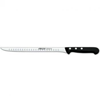 Arcos Serie Universal, Cuchillo Jamonero, Hoja de Acero Inoxidable Nitrum 240 mm con alveolos, Mango de Polioximetileno, POM Color Negro