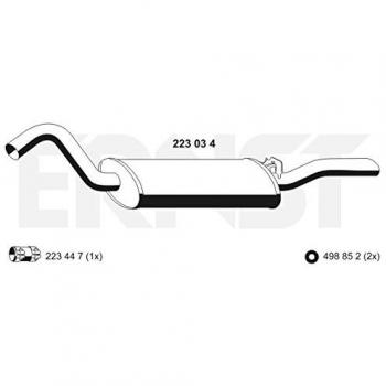 Silenciador trasero ERNST 223034 - Compatible con múltiples vehículos, alta calidad y durabilidad