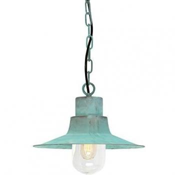 Lámpara colgante Sheldon, cardenillo - Lámpara de cadena de techo para exteriores Verdigris IP44, E27