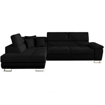 Sofá rinconero Comfivo 166 con función de descanso y caja de ropa de cama, 270x202x71cm